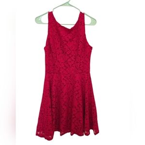 🌹 Speechless Red Lace Fit & Flare Dress – Size 11